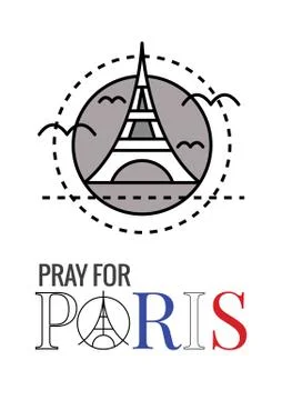 Pray for Paris. Stock Illustration