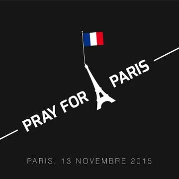 Pray for Paris typography with creative design vector イラスト素材