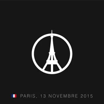 Pray for Paris typography with creative design vector イラスト素材