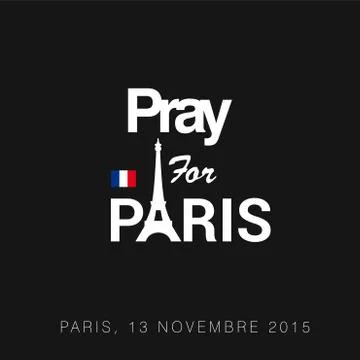 Pray for Paris typography with creative design vector Stock-Illustration