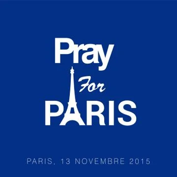 Pray for Paris typography with creative design vector イラスト素材