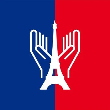 Pray for Paris typography with creative design vector Ilustración de archivo