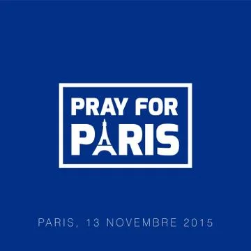 Pray for Paris typography with creative design vector Illustrazione stock