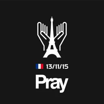 Pray for Paris typography with creative design vector Stock-Illustration