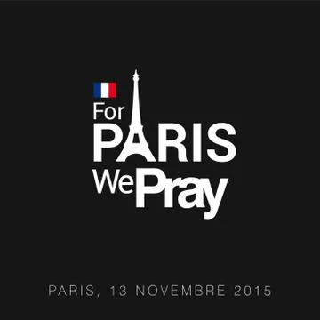 Pray for Paris typography with creative design vector イラスト素材