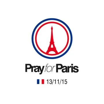 Pray for Paris typography with creative design vector Ilustración de archivo
