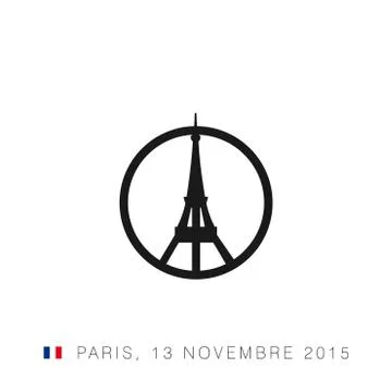 Pray for Paris typography with creative design vector Illustrazione stock