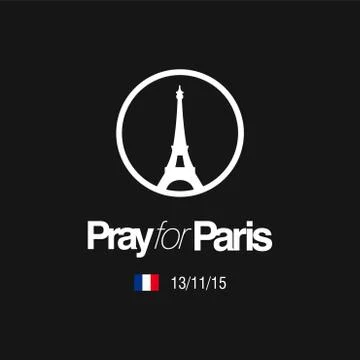 Pray for Paris typography with creative design vector イラスト素材