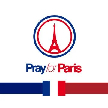 Pray for Paris typography with creative design vector Stock Illustration