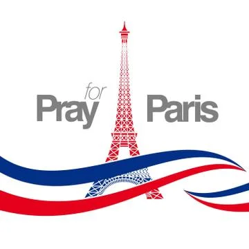 Pray for Paris typography with creative design vector 库存插图