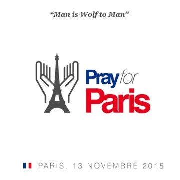 Pray for Paris typography with creative design vector Stock-Illustration