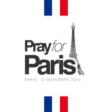 Pray for Paris typography with creative design vector イラスト素材