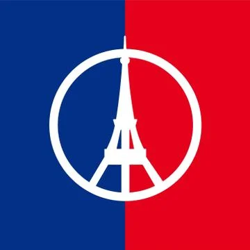 Pray for Paris typography with creative design vector Illustrazione stock