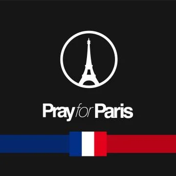 Pray for Paris typography with creative design vector Ilustración de archivo
