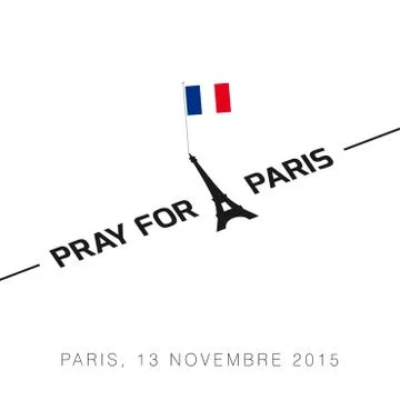 Pray for Paris typography with creative design vector Stock-Illustration