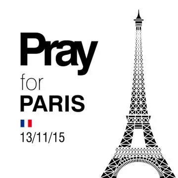 Pray for Paris typography with creative design vector Ilustración de archivo