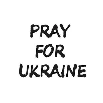 Pray for peace Ukraine Vector flat illustration on white background concept o Stock Illustration