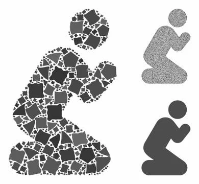 Pray pose Mosaic Icon of Bumpy Items Stockillustratie