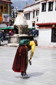 Pray in tibet 写真素材