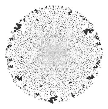 Pray Time Icon Mosaic Exploding Round Cluster Stock Illustration