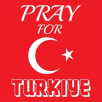 Pray for Turkey Sign and Vector Badge Stock Illustration