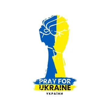 Pray for Ukraine concept vector illustration Stock Illustration