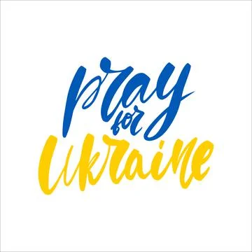 Pray for Ukraine, Save Ukraine vector lettering Stock Illustration