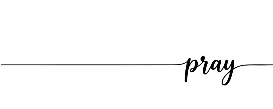 Pray word - continuous one line with word. Minimalistic drawing of phrase i.. Stock Illustration