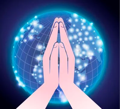 Prayer across the world Stock Illustration