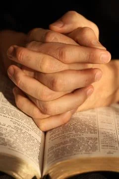 Prayer and bible Foto stock