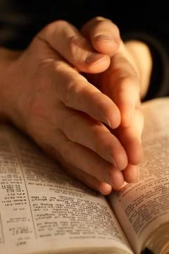 Prayer and bible Stock Photos