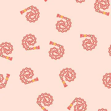 Prayer beads mala buddhism vector seamless pattern 스톡 일러스트