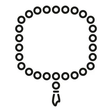 Prayer beads outlining a rectangular frame space Stock Illustration