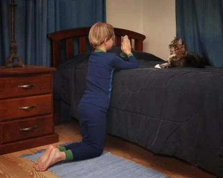 Prayer before bed Foto stock