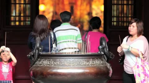 Prayer Buddhist Singapore Stock Footage 10798576