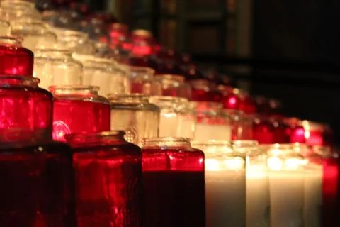 Prayer candles Stock Photos