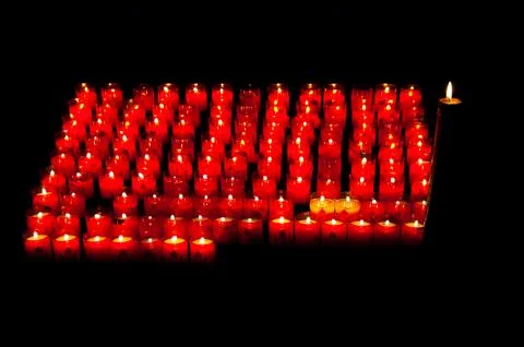 Prayer candles Stock Photos