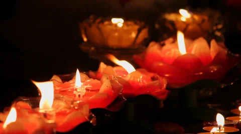 Prayer candles in temple, Xi'an, China. Stock Footage 36877100