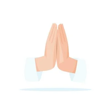 Prayer concept. Hands together praying Stock Illustration