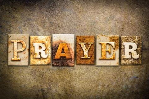 Prayer Concept Letterpress Leather Theme Stock Illustration