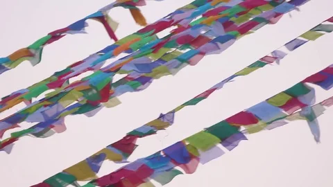 Prayer flags at Boudhanath Temple Stock Footage 77446680
