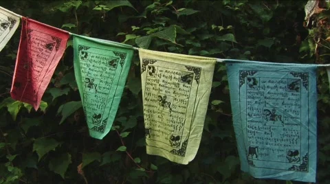 Prayer flags Buddhist Stock Footage 530892