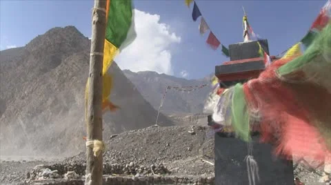 Prayer flags in strong wind. Stock-Footage 22114675