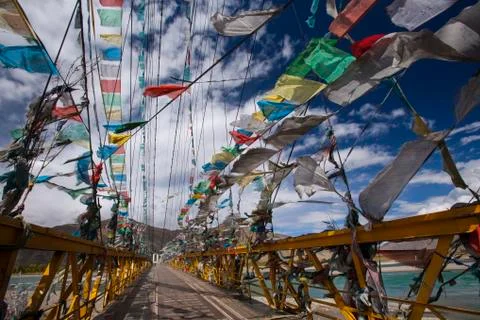 Prayer Flags - Tibet - China Stock Photos