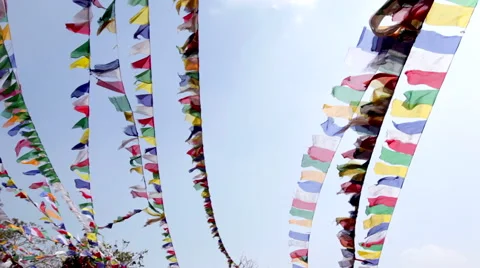 Prayer Flags Waving in the Wind Video stock 41759017