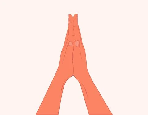 Prayer Hands Beging Praying Christ Namaste hands gesture vector illustration Illustrazione stock