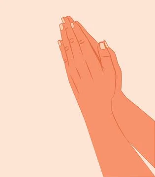 Prayer Hands Beging Praying Christ Namaste hands gesture vector illustration Stock Illustration