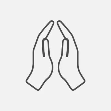 Prayer hands icon isolated on white background. Vector illustration. Stock Illustration