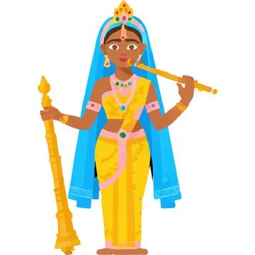 Prayer Hindu Deity Leela Devotion Sacred Stockillustratie