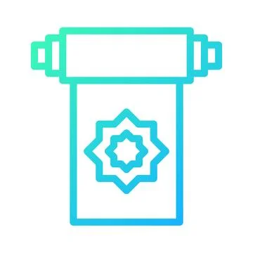 Prayer Mat with Geometric Design Icon Gradient Style Stock Illustration